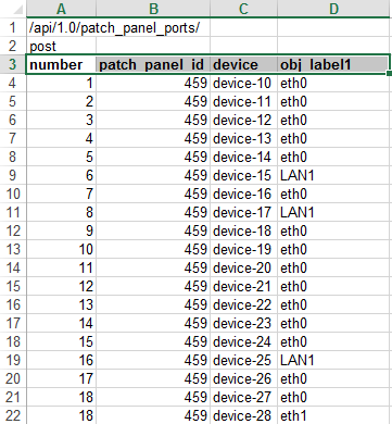 patch panel spreadsheet templates